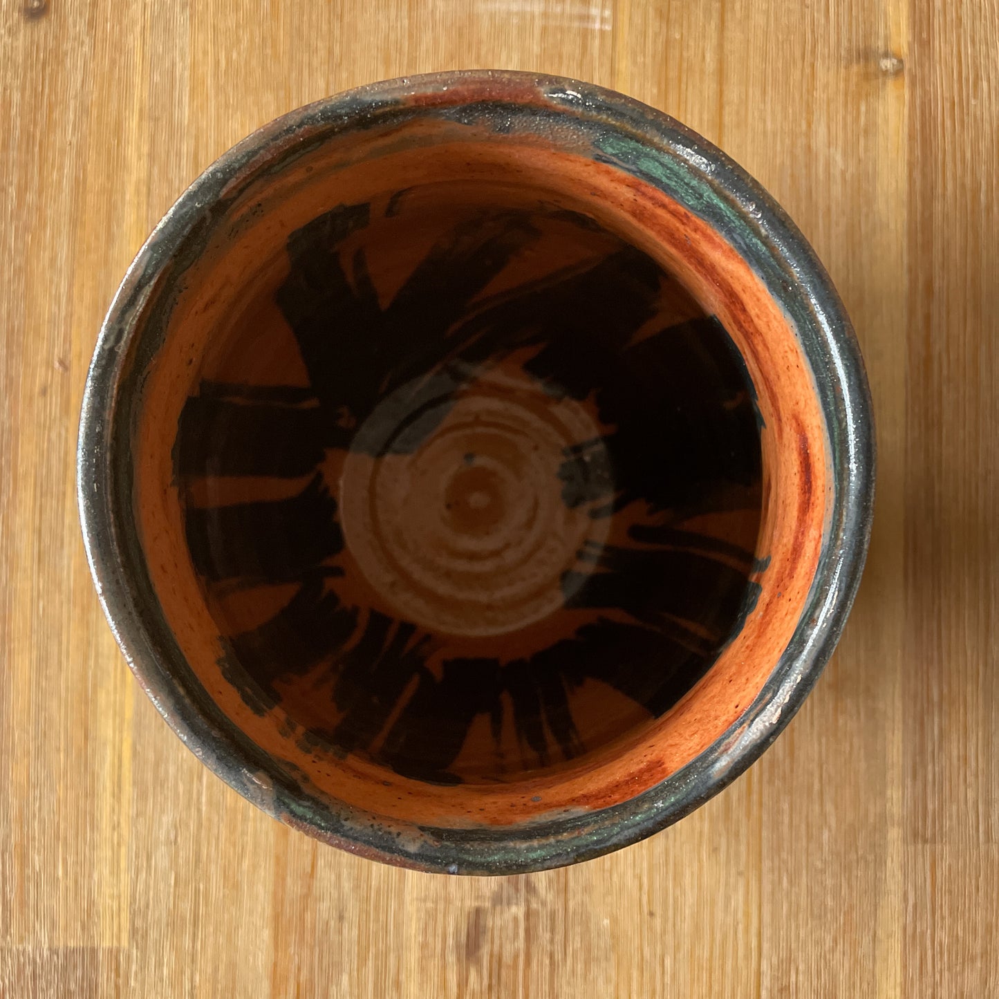 Green and Cobalt Zig Vase