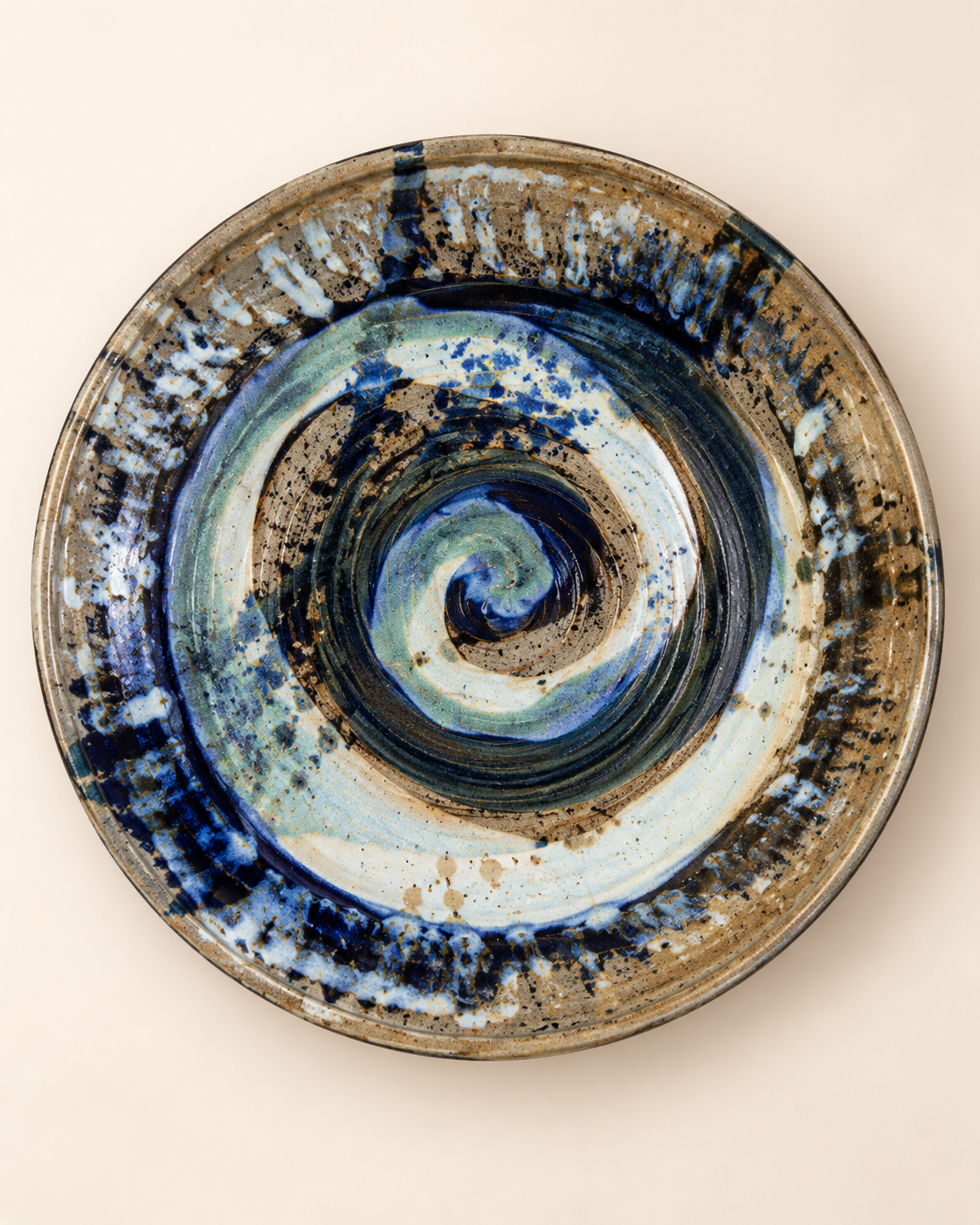 Blue Spiral Serving Tray